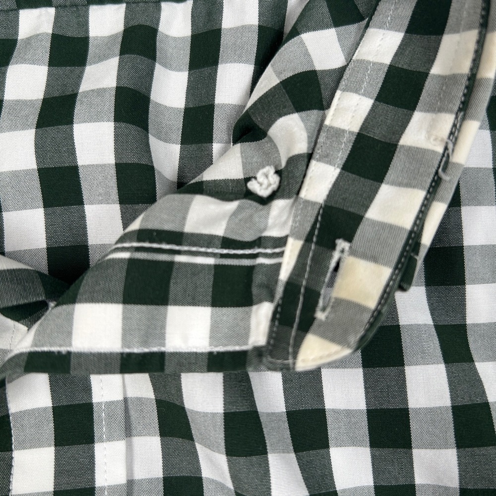 Untuckit Button Down Shirt Mens XXL Green White Gingham Preppy Classic Casual - Picture 8 of 13